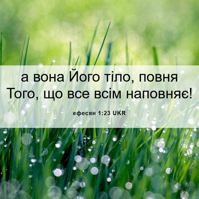 Picture 06 - ефесян 1:23 UKR - а вона Його тіло, повня - Bible Verse Picture