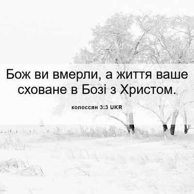 Picture 06 - колоссян 3:3 UKR - Бож ви вмерли, а життя ваше - Bible Verse Picture