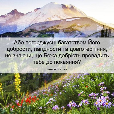 Picture 06 - римлян 2:4 UKR - Або погорджуєш багатством - Bible Verse Picture