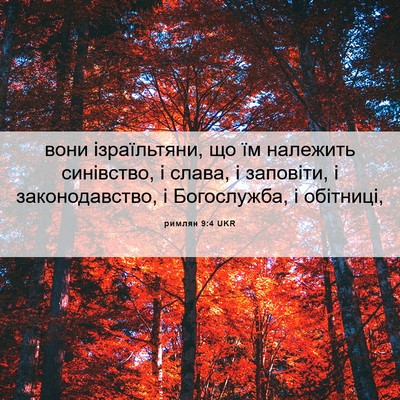 Picture 06 - римлян 9:4 UKR - вони ізраїльтяни, що їм - Bible Verse Picture