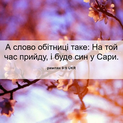 Picture 06 - римлян 9:9 UKR - А слово обітниці таке: На - Bible Verse Picture