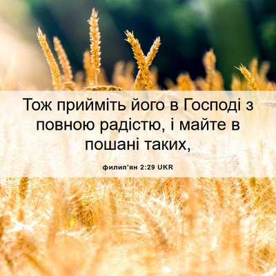 Picture 06 - филип'ян 2:29 UKR - Тож прийміть його в - Bible Verse Picture
