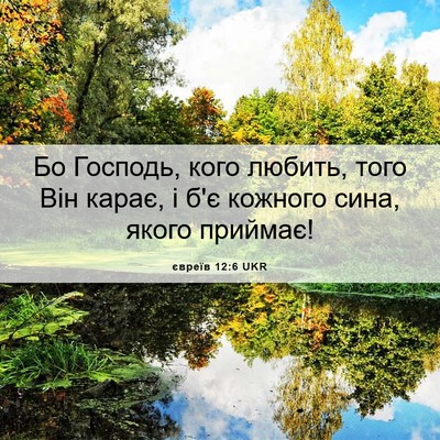 Picture 06 - євреїв 12:6 UKR - Бо Господь, кого любить, - Bible Verse Picture