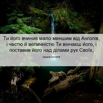 Picture 06 - євреїв 2:7 UKR - Ти його вчинив мало меншим - Bible Verse Picture