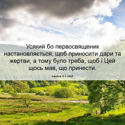 Picture 06 - євреїв 8:3 UKR - Усякий бо первосвященик - Bible Verse Picture