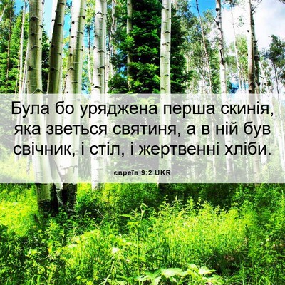 Picture 06 - євреїв 9:2 UKR - Була бо уряджена перша - Bible Verse Picture