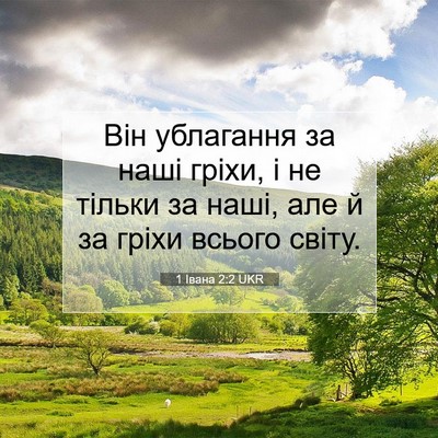 Picture 07 - 1 Івана 2:2 UKR - Він ублагання за наші - Bible Verse Picture
