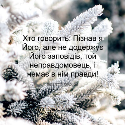 Picture 07 - 1 Івана 2:4 UKR - Хто говорить: Пізнав я - Bible Verse Picture