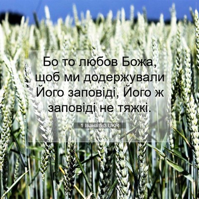 Picture 07 - 1 Івана 5:3 UKR - Бо то любов Божа, щоб ми - Bible Verse Picture