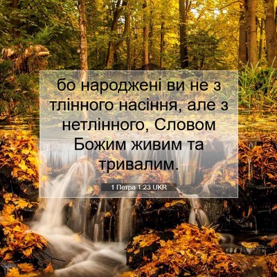 Picture 07 - 1 Петра 1:23 UKR - бо народжені ви не з - Bible Verse Picture