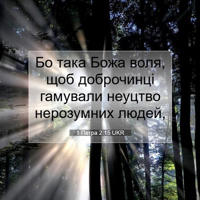 Picture 07 - 1 Петра 2:15 UKR - Бо така Божа воля, щоб - Bible Verse Picture