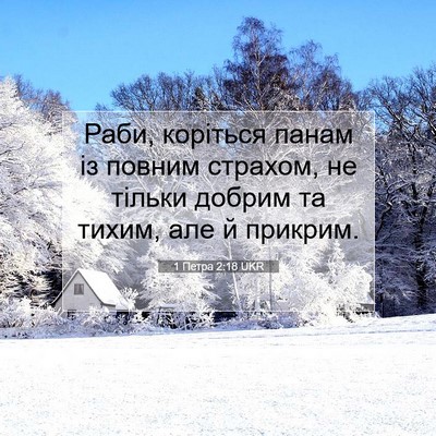 Picture 07 - 1 Петра 2:18 UKR - Раби, коріться панам із - Bible Verse Picture