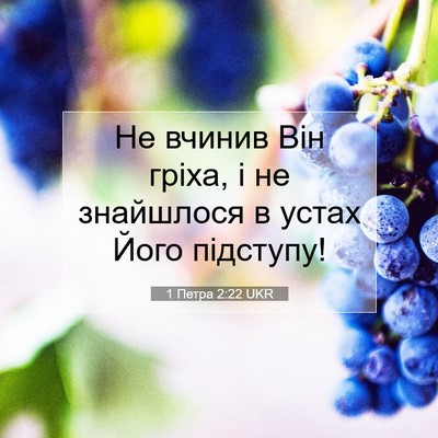 Picture 07 - 1 Петра 2:22 UKR - Не вчинив Він гріха, і не - Bible Verse Picture