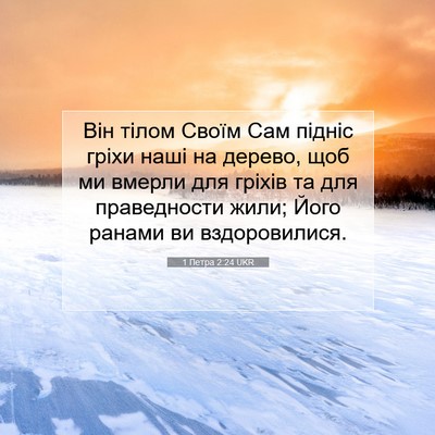 Picture 07 - 1 Петра 2:24 UKR - Він тілом Своїм Сам підніс - Bible Verse Picture