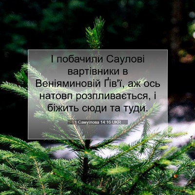 Picture 07 - 1 Самуїлова 14:16 UKR - І побачили Саулові - Bible Verse Picture