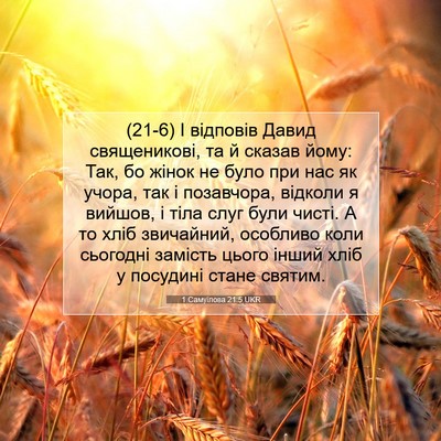 Picture 07 - 1 Самуїлова 21:5 UKR - (21-6) І відповів Давид - Bible Verse Picture