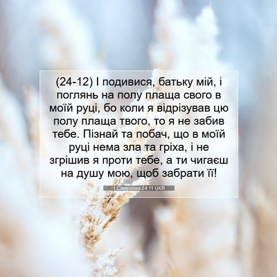 Picture 07 - 1 Самуїлова 24:11 UKR - (24-12) І подивися, батьку мій, - Bible Verse Picture