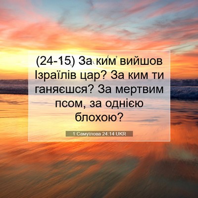 Picture 07 - 1 Самуїлова 24:14 UKR - (24-15) За ким вийшов Ізраїлів - Bible Verse Picture