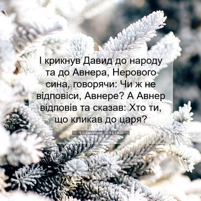 Picture 07 - 1 Самуїлова 26:14 UKR - І крикнув Давид до народу - Bible Verse Picture