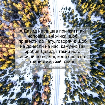 Picture 07 - 1 Самуїлова 27:11 UKR - А Давид не лишав при житті - Bible Verse Picture