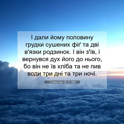 Picture 07 - 1 Самуїлова 30:12 UKR - І дали йому половину - Bible Verse Picture