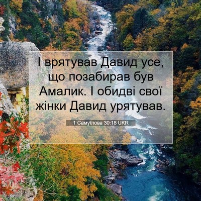 Picture 07 - 1 Самуїлова 30:18 UKR - І врятував Давид усе, що - Bible Verse Picture