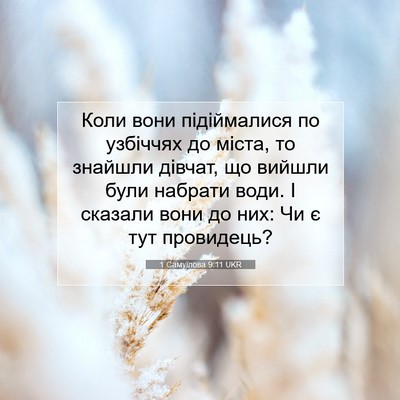 Picture 07 - 1 Самуїлова 9:11 UKR - Коли вони підіймалися по - Bible Verse Picture