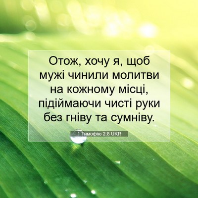 Picture 07 - 1 Тимофію 2:8 UKR - Отож, хочу я, щоб мужі - Bible Verse Picture