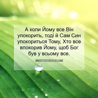 Picture 07 - 1 коринтян 15:28 UKR - А коли Йому все Він - Bible Verse Picture