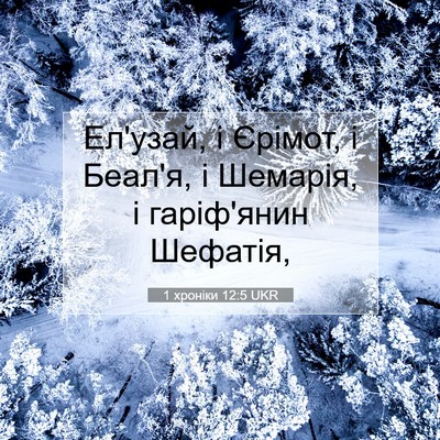 Picture 07 - 1 хроніки 12:5 UKR - Ел'узай, і Єрімот, і Беал'я, - Bible Verse Picture