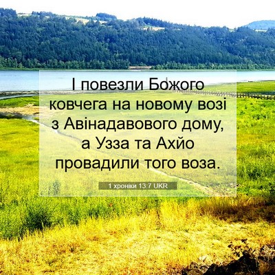 Picture 07 - 1 хроніки 13:7 UKR - І повезли Божого ковчега - Bible Verse Picture