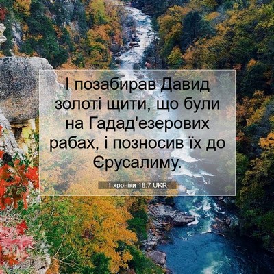 Picture 07 - 1 хроніки 18:7 UKR - І позабирав Давид золоті - Bible Verse Picture
