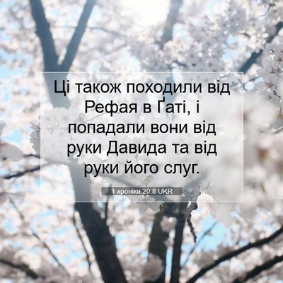 Picture 07 - 1 хроніки 20:8 UKR - Ці також походили від - Bible Verse Picture