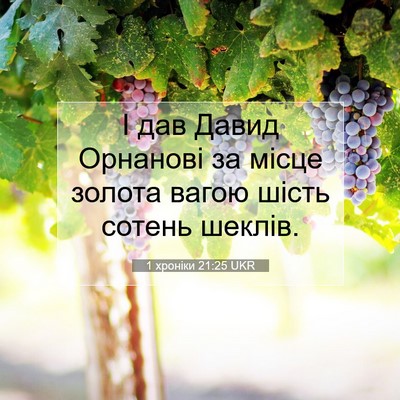 Picture 07 - 1 хроніки 21:25 UKR - І дав Давид Орнанові за - Bible Verse Picture