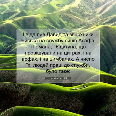Picture 07 - 1 хроніки 25:1 UKR - І відділив Давид та - Bible Verse Picture
