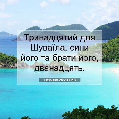 Picture 07 - 1 хроніки 25:20 UKR - Тринадцятий для Шуваїла, - Bible Verse Picture