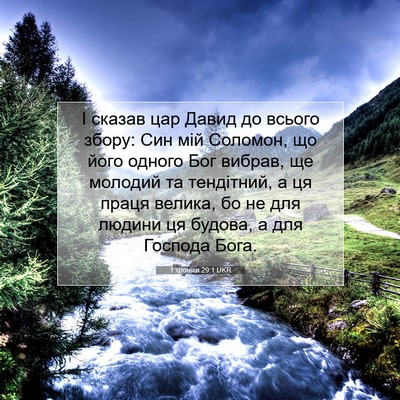Picture 07 - 1 хроніки 29:1 UKR - І сказав цар Давид до - Bible Verse Picture
