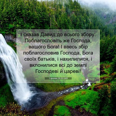 Picture 07 - 1 хроніки 29:20 UKR - І сказав Давид до всього - Bible Verse Picture