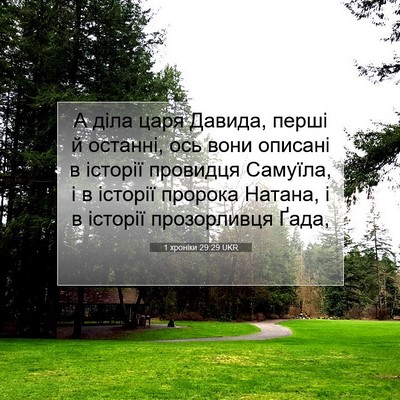 Picture 07 - 1 хроніки 29:29 UKR - А діла царя Давида, перші й - Bible Verse Picture