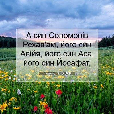 Picture 07 - 1 хроніки 3:10 UKR - А син Соломонів Рехав'ам, - Bible Verse Picture