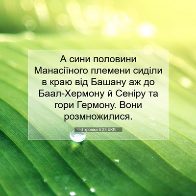 Picture 07 - 1 хроніки 5:23 UKR - А сини половини - Bible Verse Picture