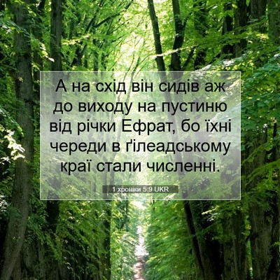 Picture 07 - 1 хроніки 5:9 UKR - А на схід він сидів аж до - Bible Verse Picture