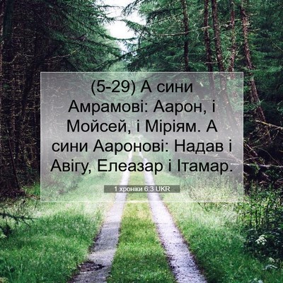 Picture 07 - 1 хроніки 6:3 UKR - (5-29) А сини Амрамові: Аарон, - Bible Verse Picture