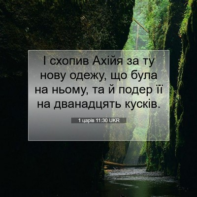 Picture 07 - 1 царів 11:30 UKR - І схопив Ахійя за ту нову - Bible Verse Picture