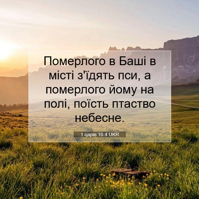 Picture 07 - 1 царів 16:4 UKR - Померлого в Баші в місті - Bible Verse Picture
