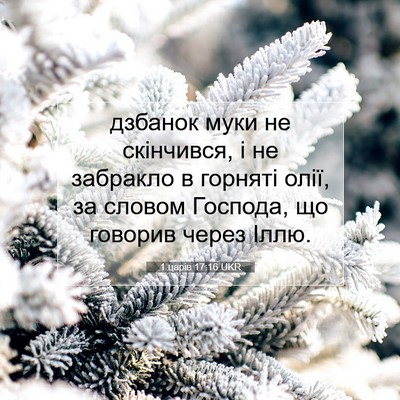 Picture 07 - 1 царів 17:16 UKR - дзбанок муки не скінчився, - Bible Verse Picture