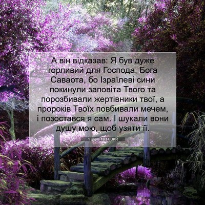 Picture 07 - 1 царів 19:14 UKR - А він відказав: Я був дуже - Bible Verse Picture