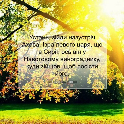 Picture 07 - 1 царів 21:18 UKR - Устань, зійди назустріч - Bible Verse Picture