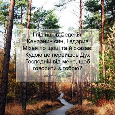Picture 07 - 1 царів 22:24 UKR - І підійшов Седекія, - Bible Verse Picture