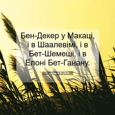 Picture 07 - 1 царів 4:9 UKR - Бен-Декер у Макаці, і в - Bible Verse Picture